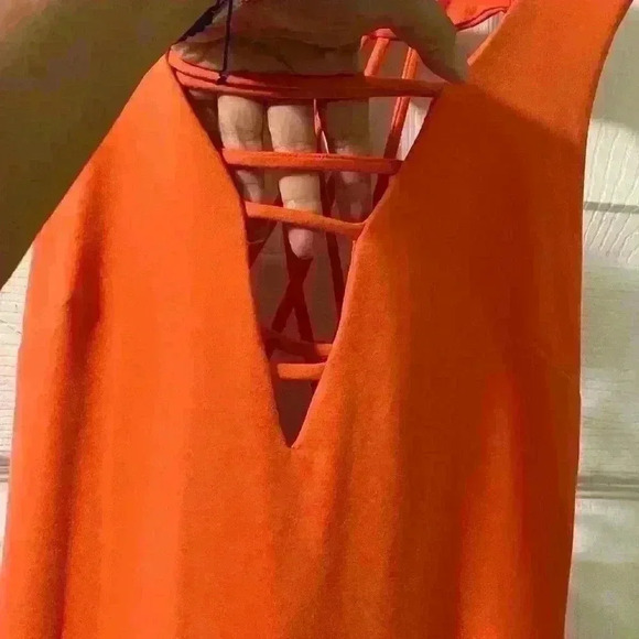 BEBE Orange Dress With Criss Cross Back - NWT - Size XXS - B40 - Picture 7 of 7